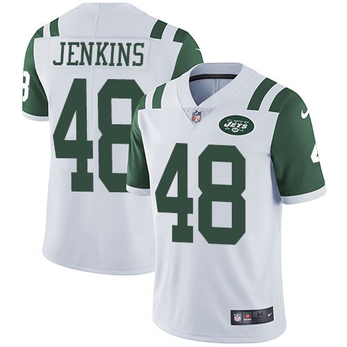 Men New York Jets 48 Jordan Jenkins Nike White Limited Team Color NFL Jersey